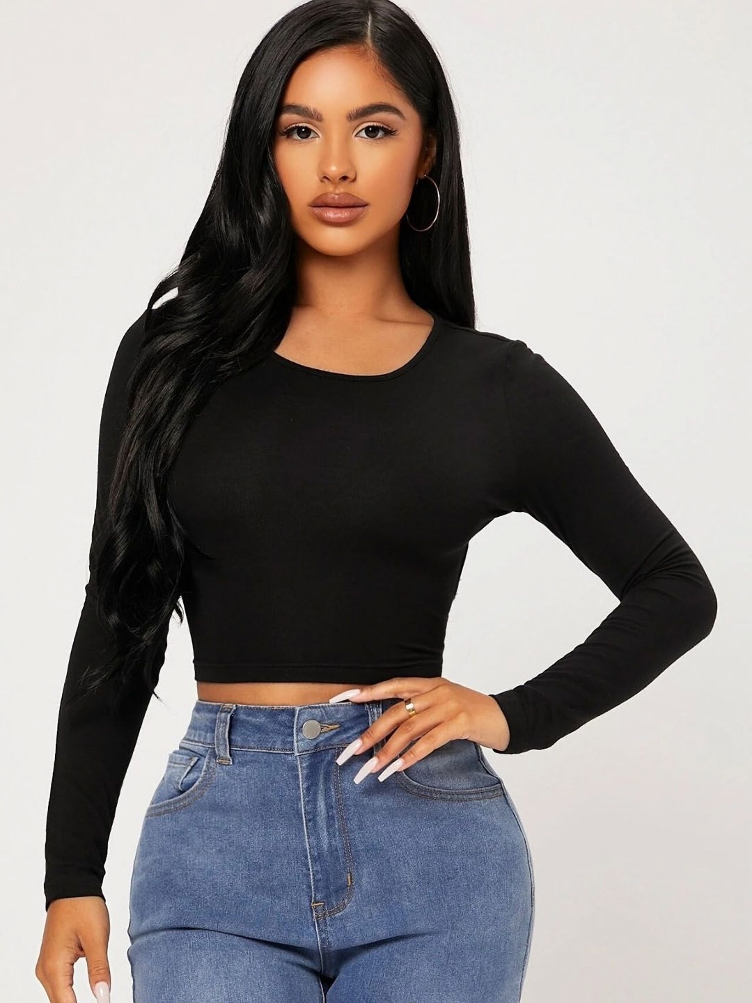 

CORSICA Women Extended Sleeves Pockets Slim Fit T-shirt, Black