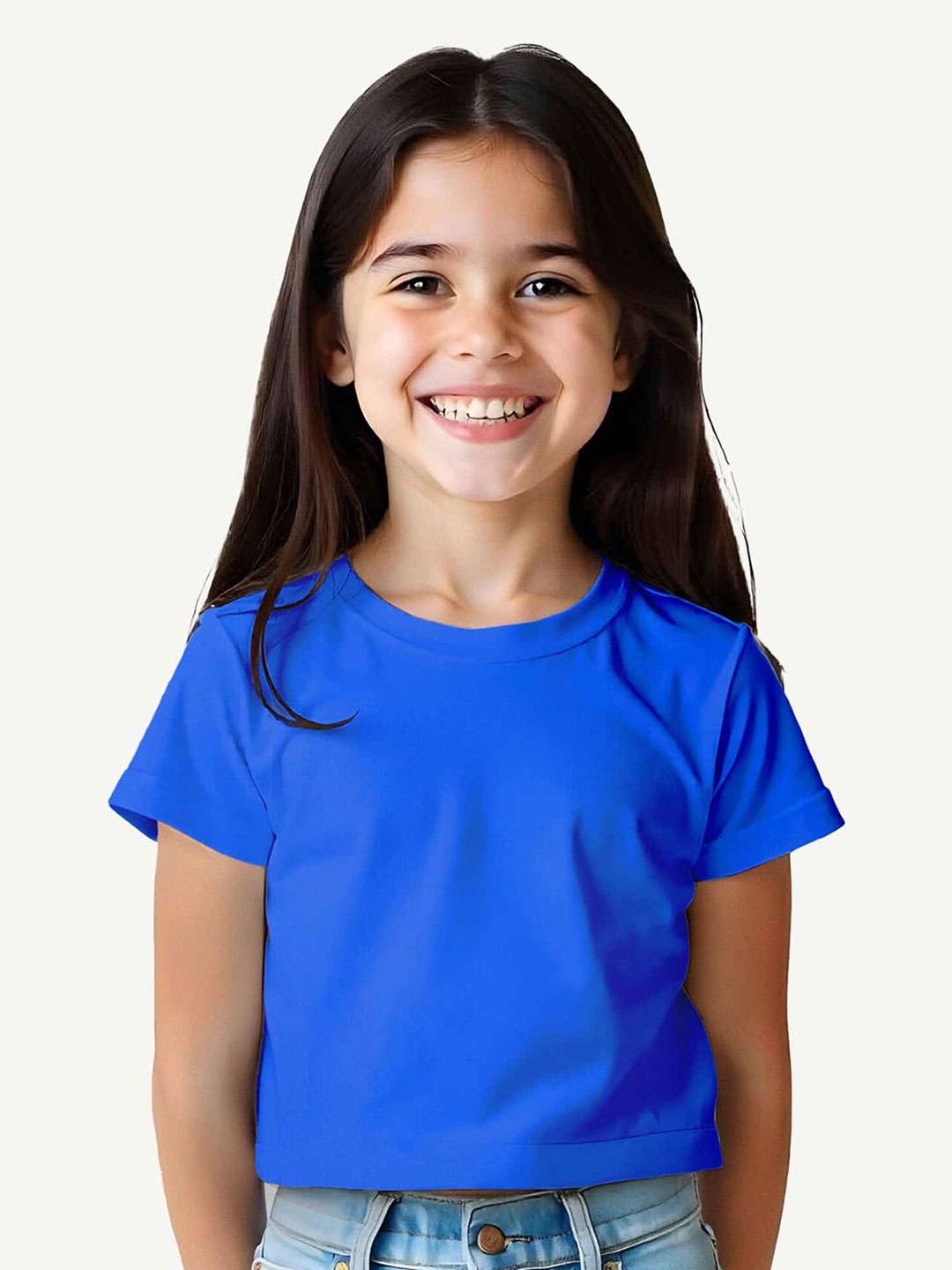 

Guugly Wuugly Girls Cotton Crop T-shirt, Blue
