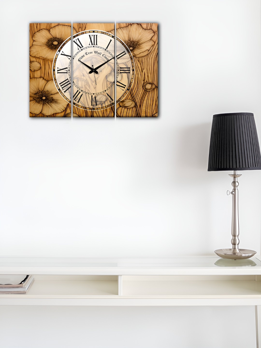 

OLIVE TREE Brown And Black Printed Analogue Vintage Wood Wall Clock