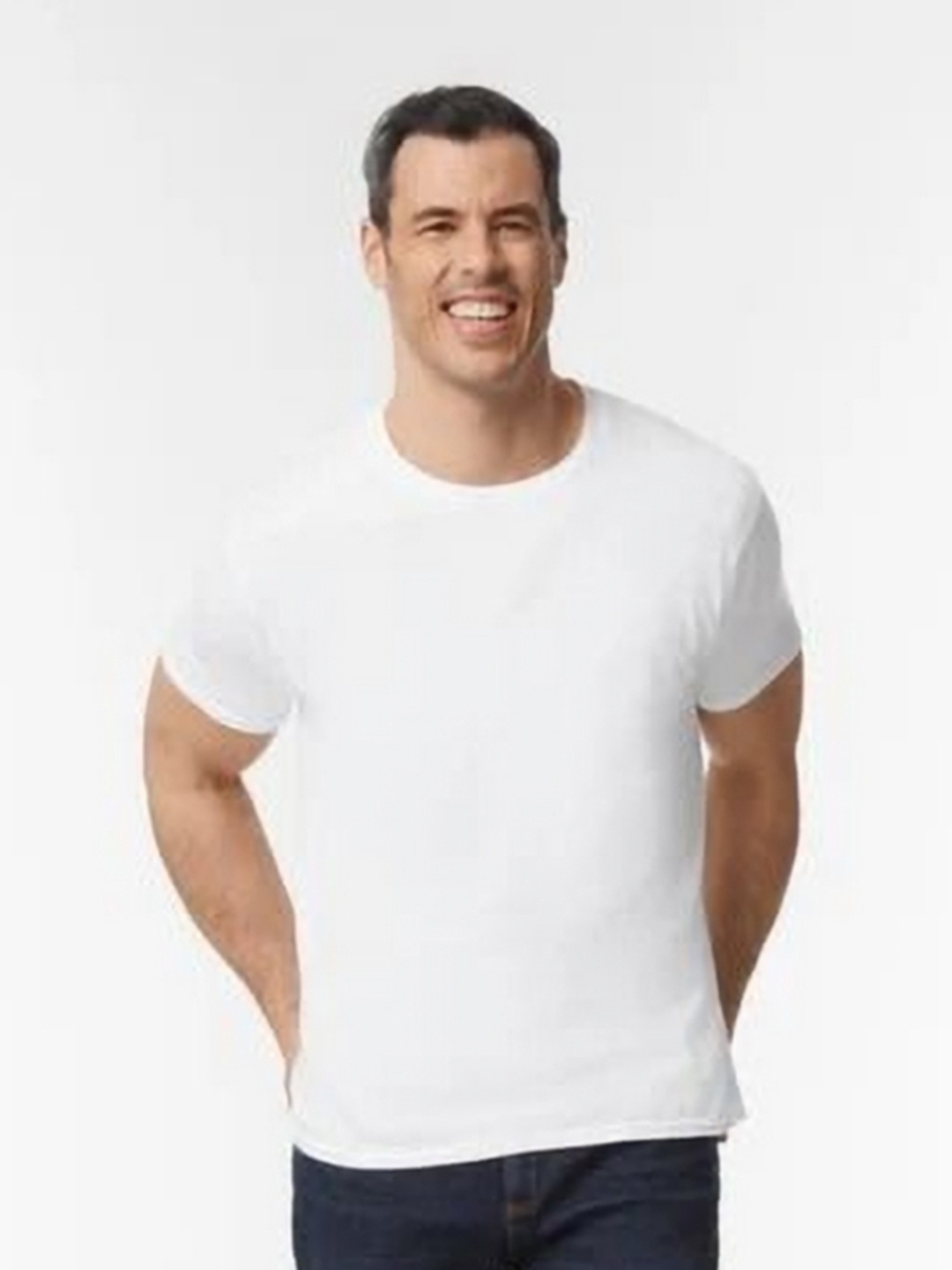 

Gildan Men Extended Sleeves Pockets T-shirt, White