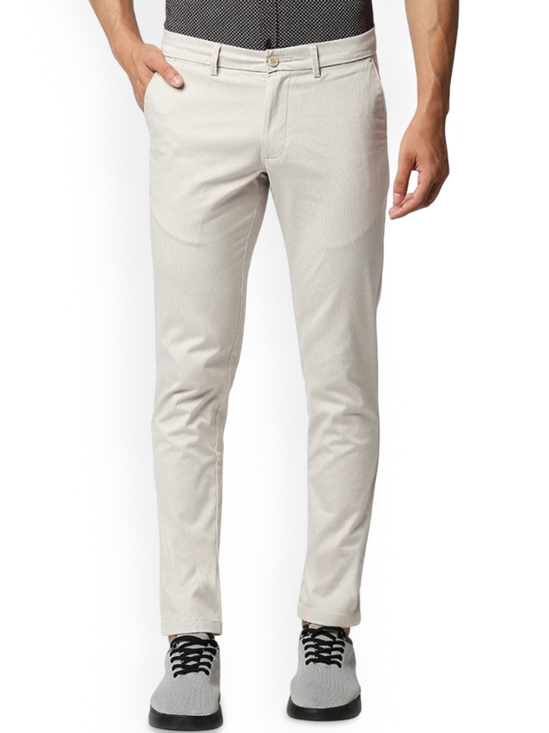 

Basics Men Printed Comfort Trousers, Grey