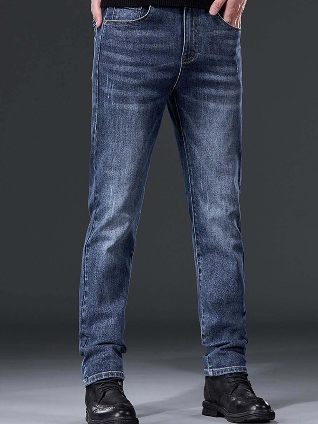 

StyleCast Men Low Distress Heavy Fade Jeans, Blue