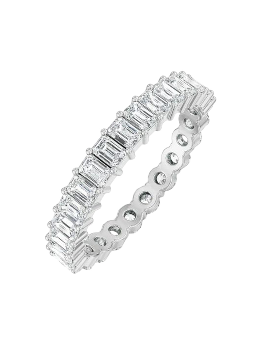 

Emori Emerald Round Eternity Band, White