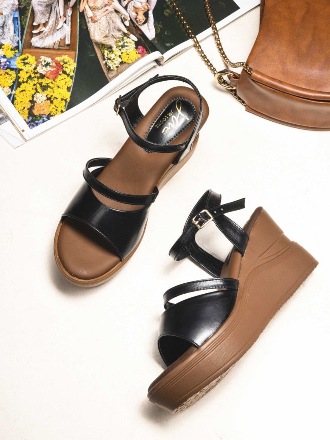 

JM Looks Women fashion Comfortable Sole heel Sandals For Womens & Girls, Black