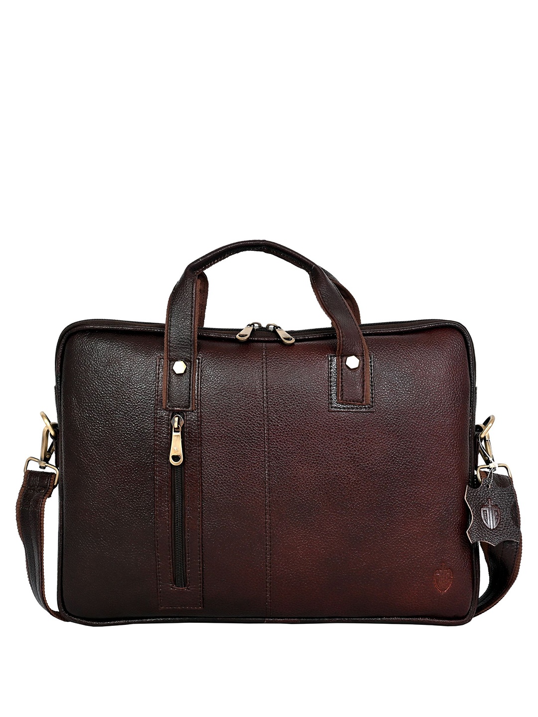 

HOUSE OF OLIVEGREEN Men Leather Laptop Bag, Brown