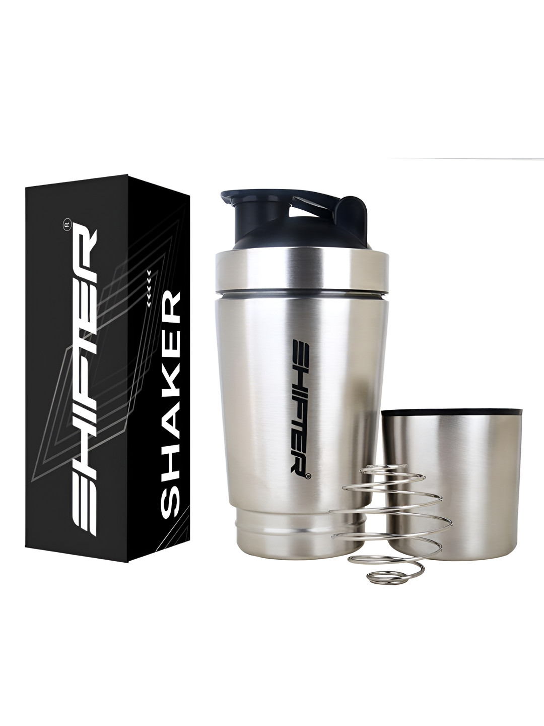 

SHIFTER Silver-Toned Brand Logo Printed Stainless Steel Shaker Water Bottle-700 ml