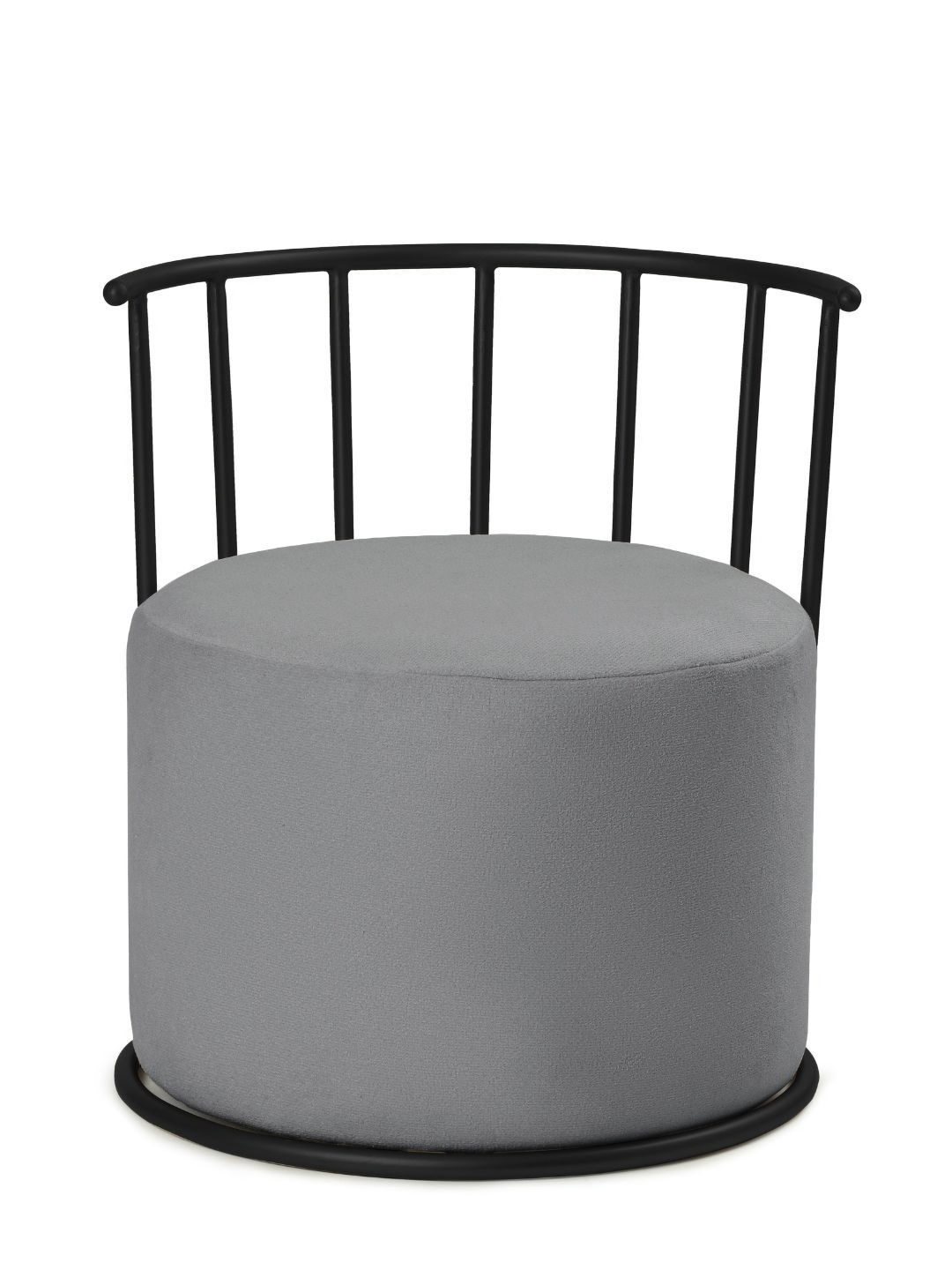 

Blck Homes Roman Pouffe Grey & Black Cotton & Metal Cylindrical Without Storage Ottoman