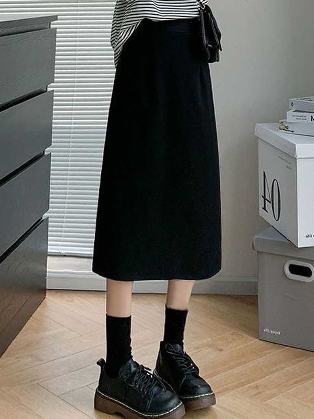 

StyleCast A-Line Midi Skirt, Black