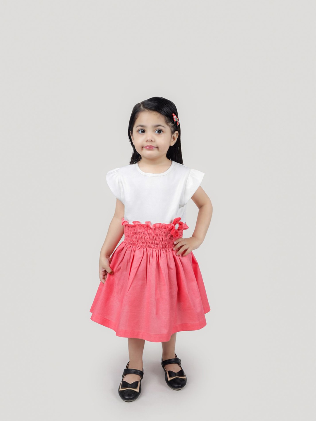 

EARTHY TWEENS Girls Coral Charm Fit & Flare Dress, Pink