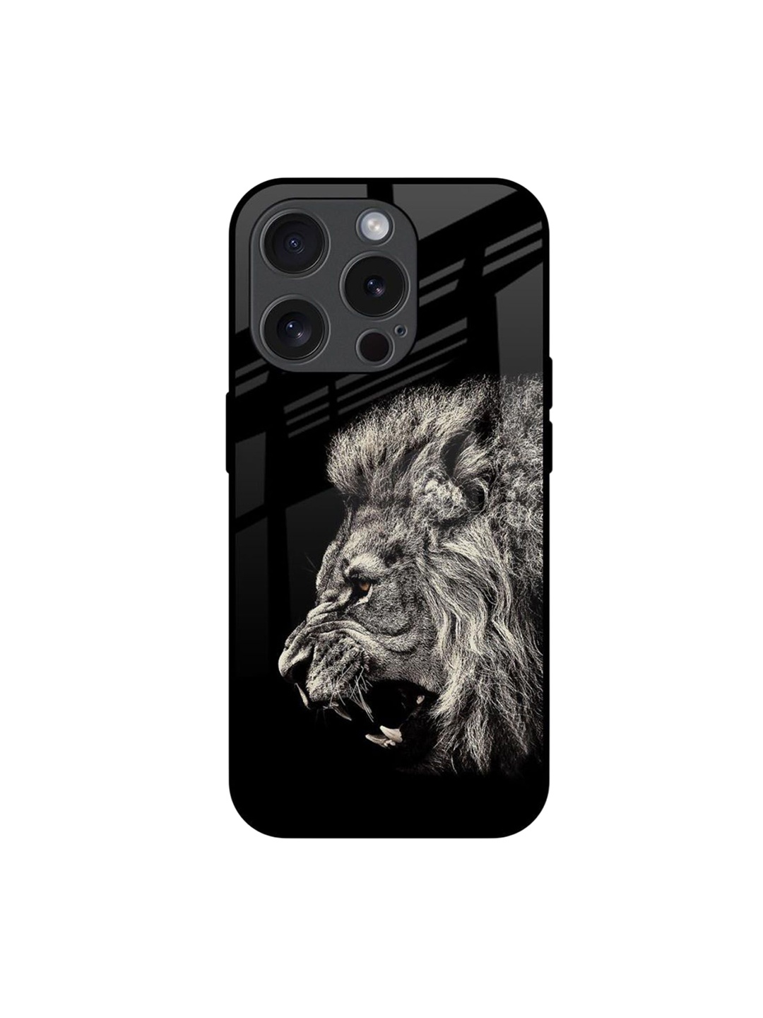 

QRIOH Quirky Printed iPhone 15 Pro Back Case Mobile Accessories, Black