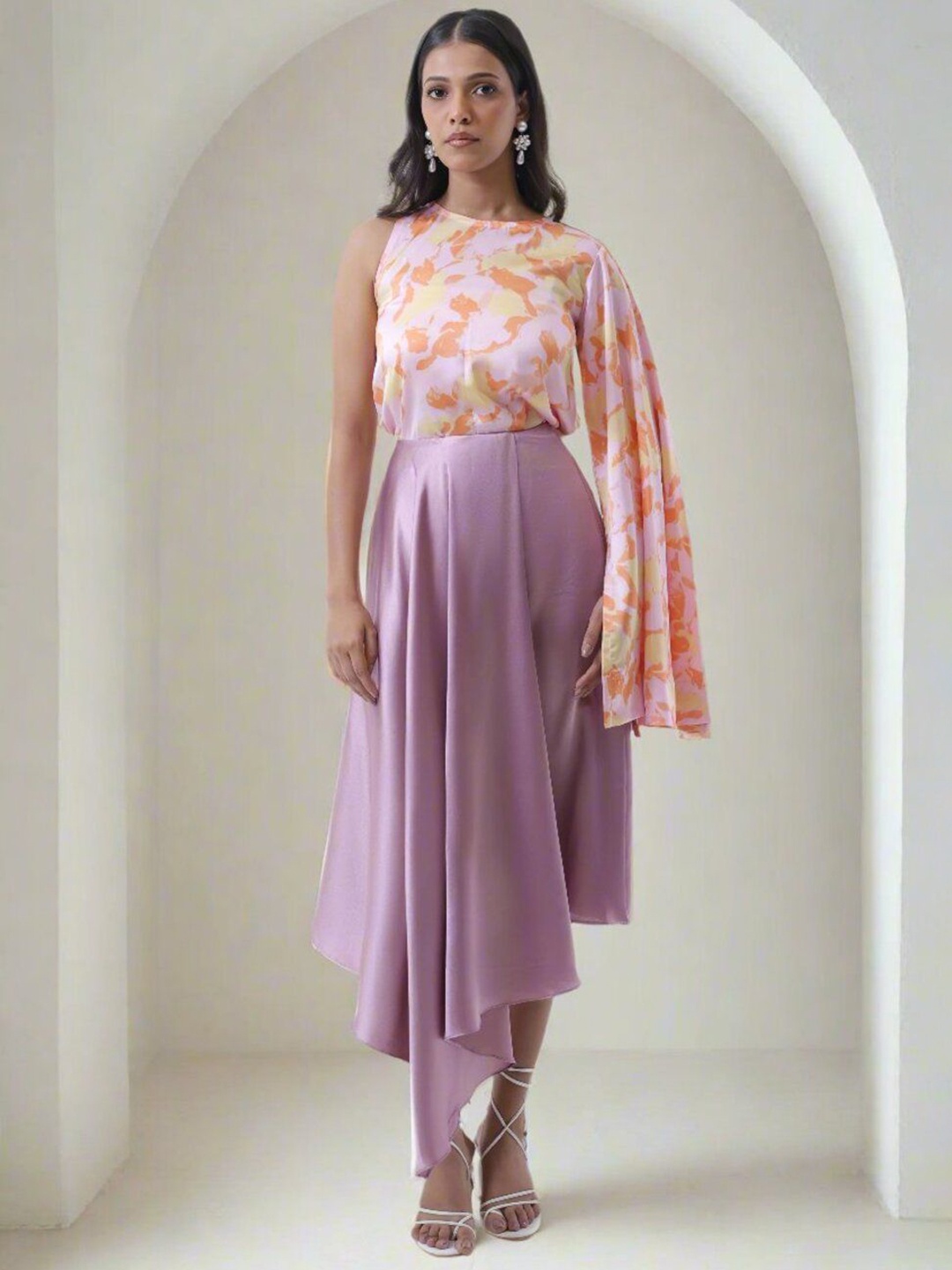 

YA-SA A-Line Midi Skirts, Lavender