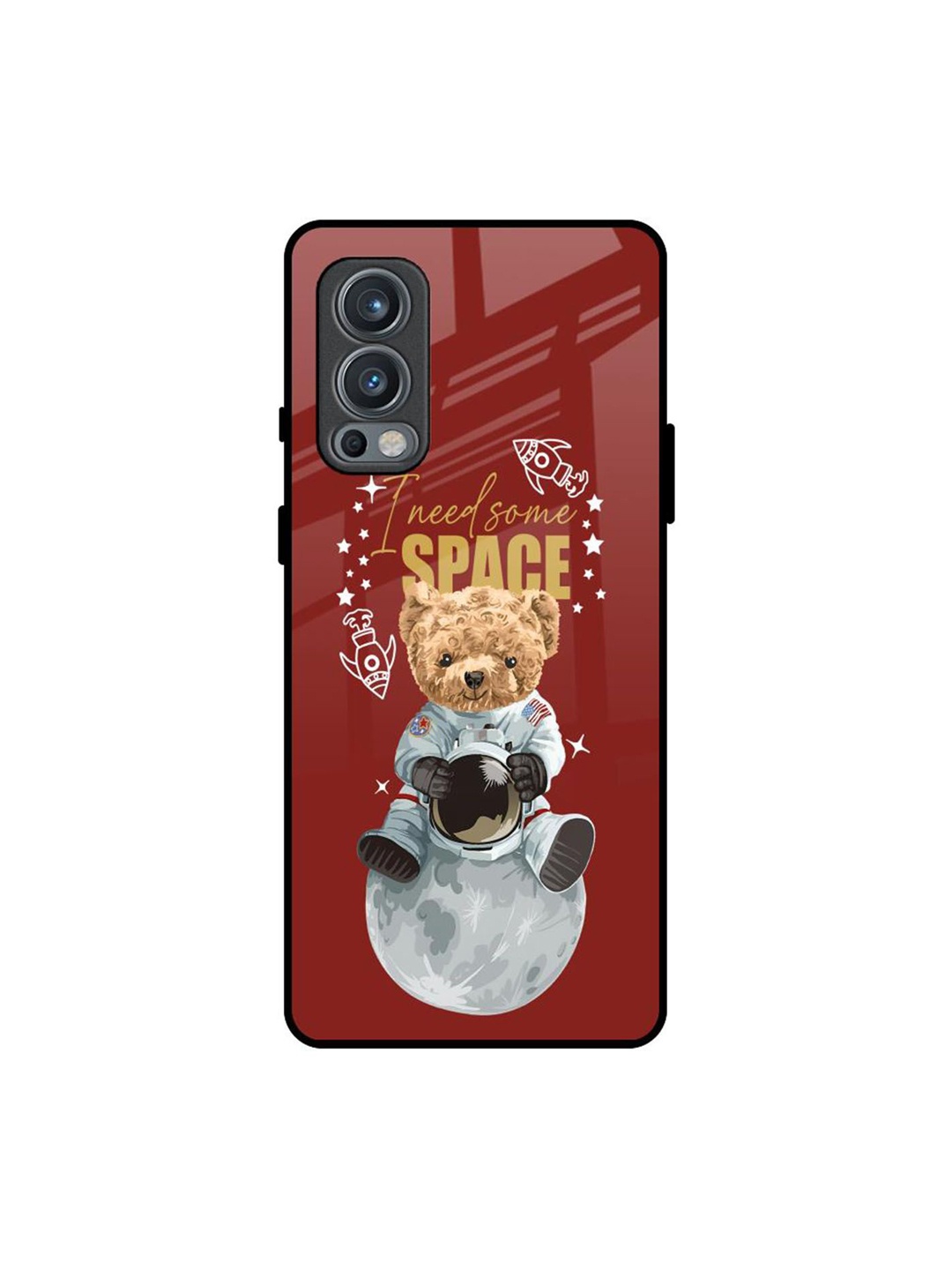 

QRIOH Astronaut Bear Printed Oneplus Nord 2 Back Case, Red