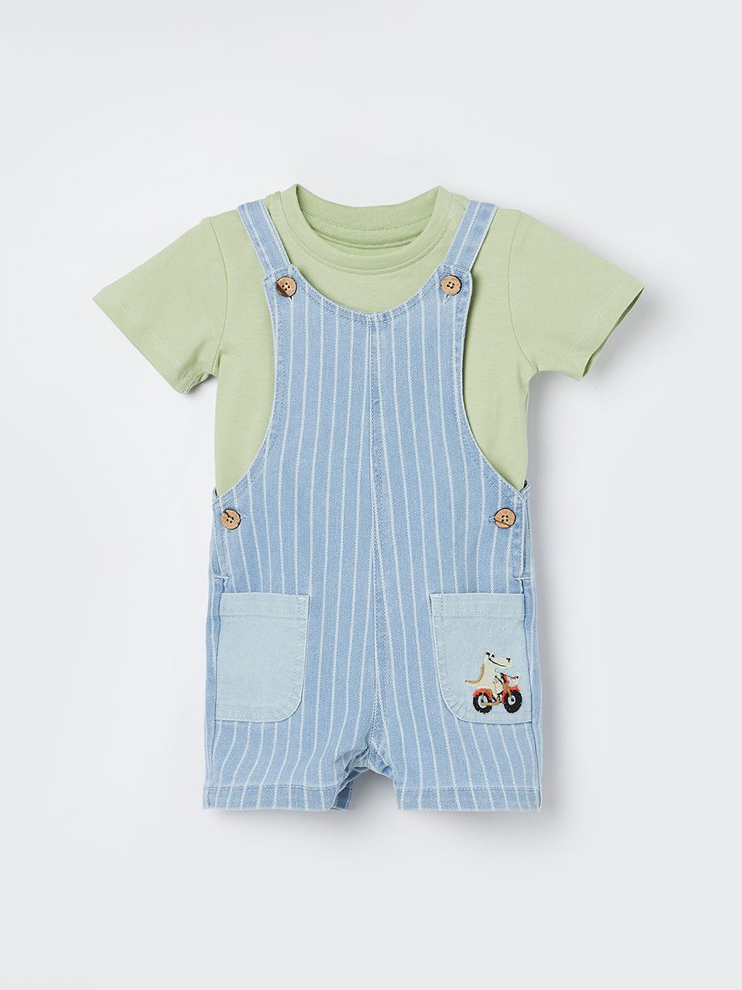 

Juniors by Lifestyle Boys Striped Dungarees, Blue
