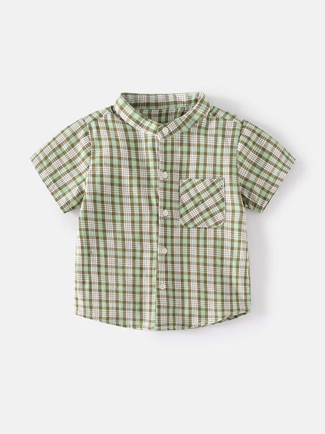 

LULU & SKY Boys Opaque Checked Casual Shirt, Green