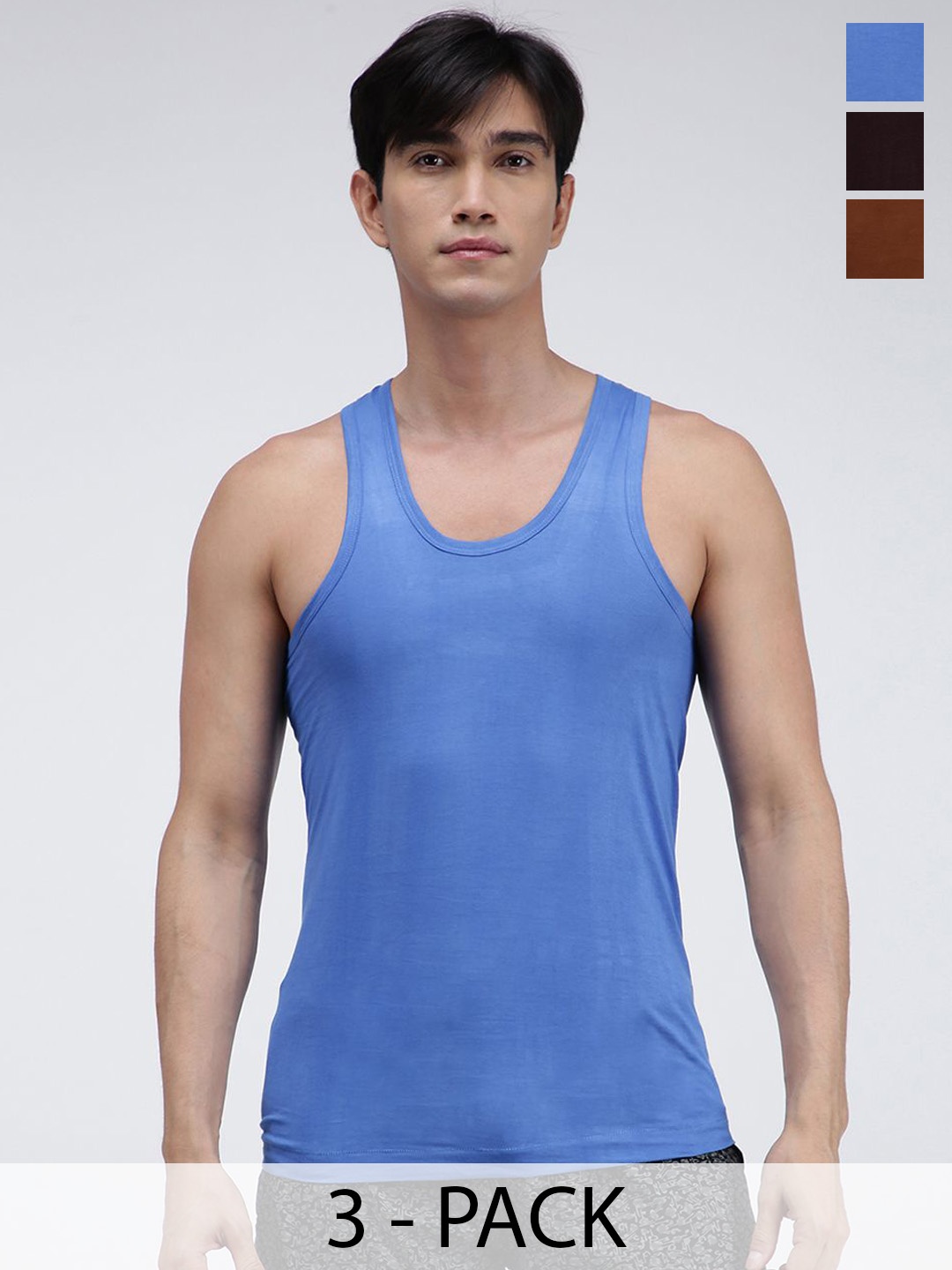 

AMUL COMFY Pack Of 3 Pure Cotton Undershirt Innerwear Vests AC-CVESTRN-CB-SB-LB-XS-3PC, Blue