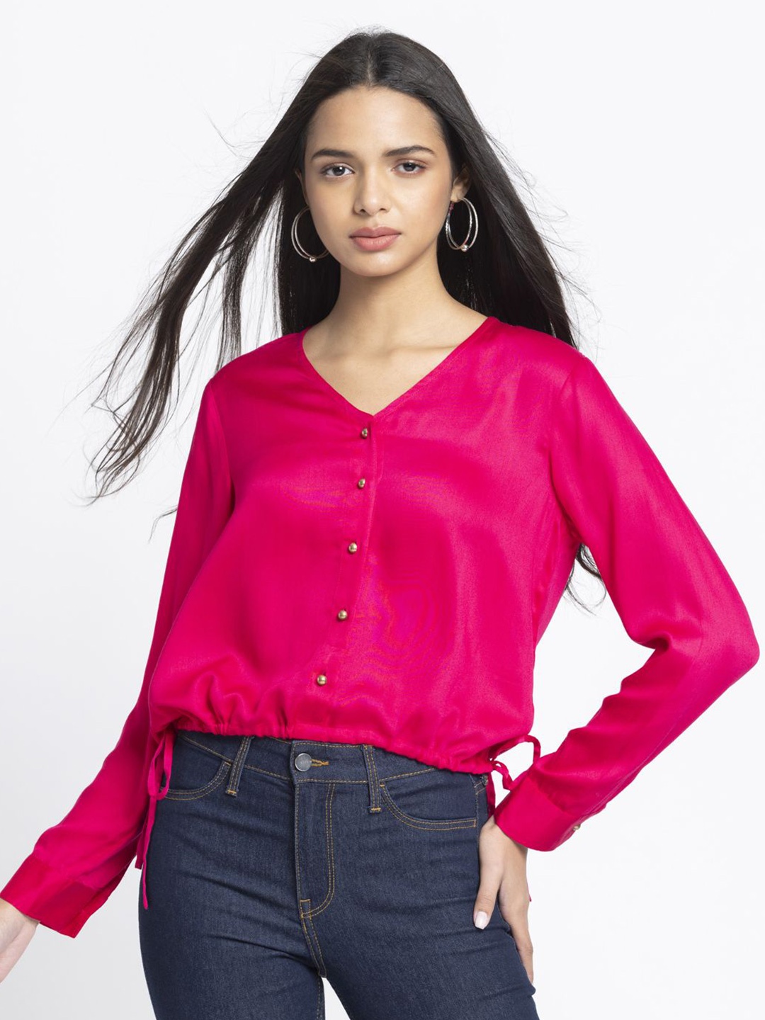 

SHAYE Women Relaxed Opaque Casual Shirt, Fuchsia