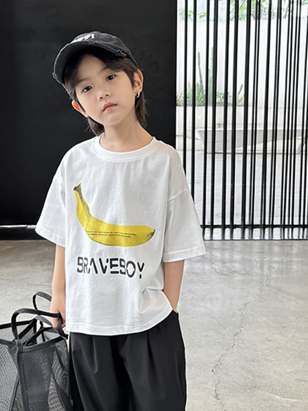 

LULU & SKY Boys Graphic Printed Round Neck Cotton Relaxed Fit T-shirt, Off white