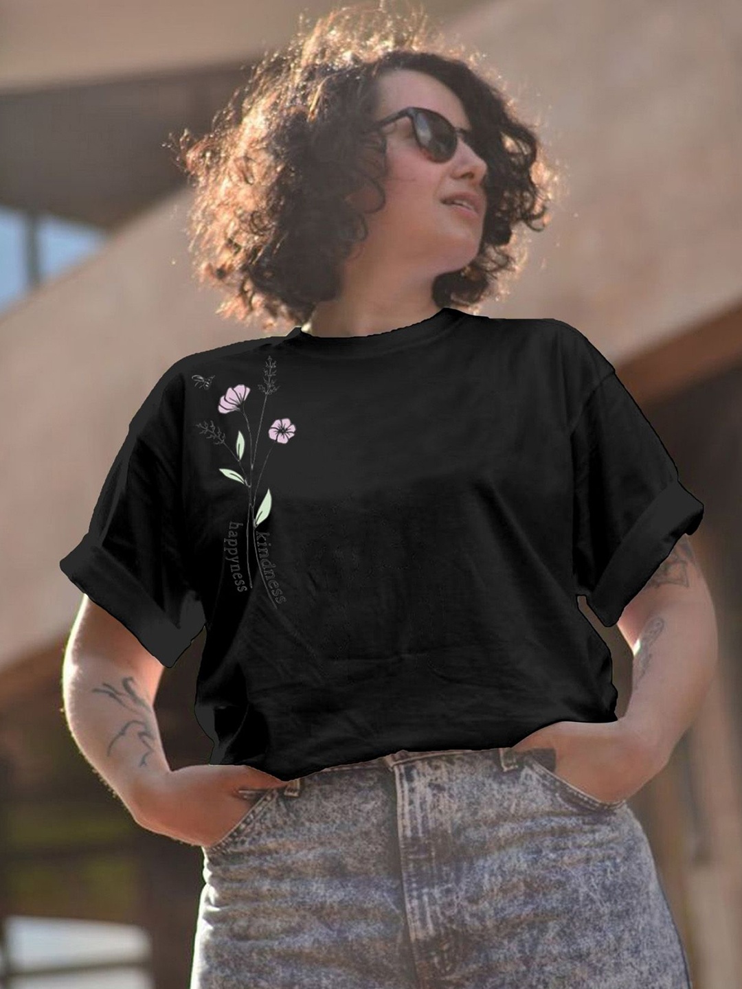 

Moda Rapido Women Printed T-shirt, Black
