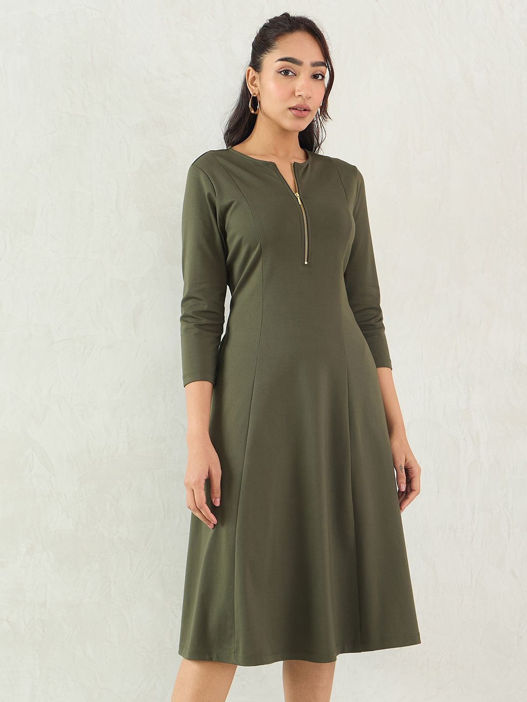 

FEMMELLA A-Line Midi Dress, Olive