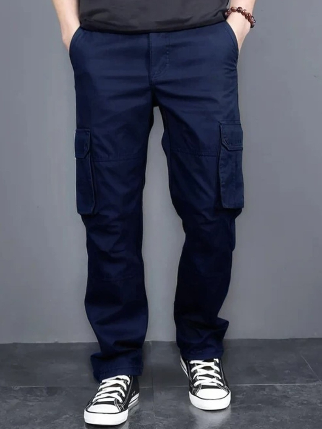 

ASHTOM Men Relaxed Cargos Trousers, Blue