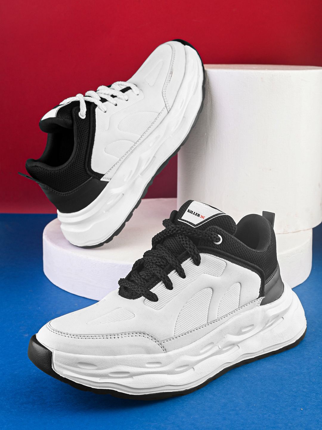 

Killer Men Woven Design Sneakers, White