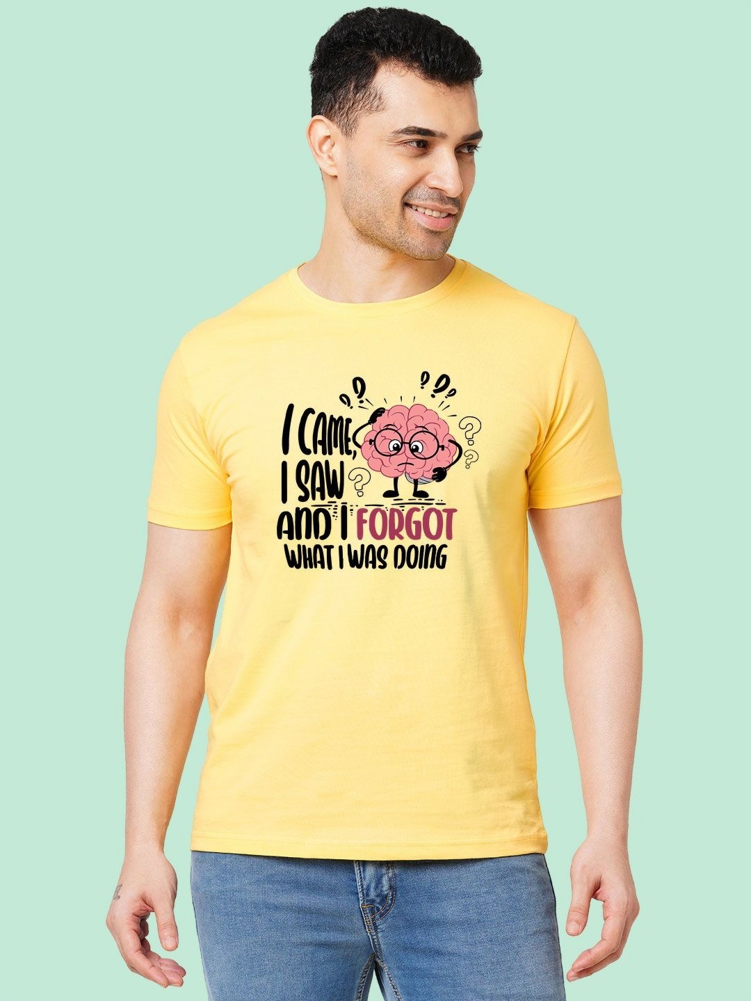 

Wear Your Opinion Men Graphic Printed Round Neck Cotton T-shirt, Yellow
