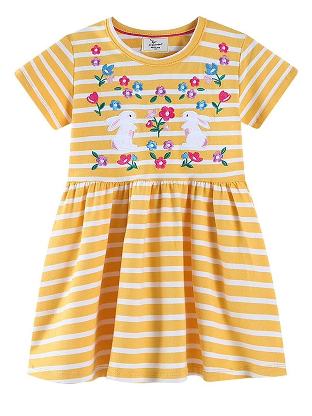 

LULU & SKY Girls Printed Nightdress, Yellow