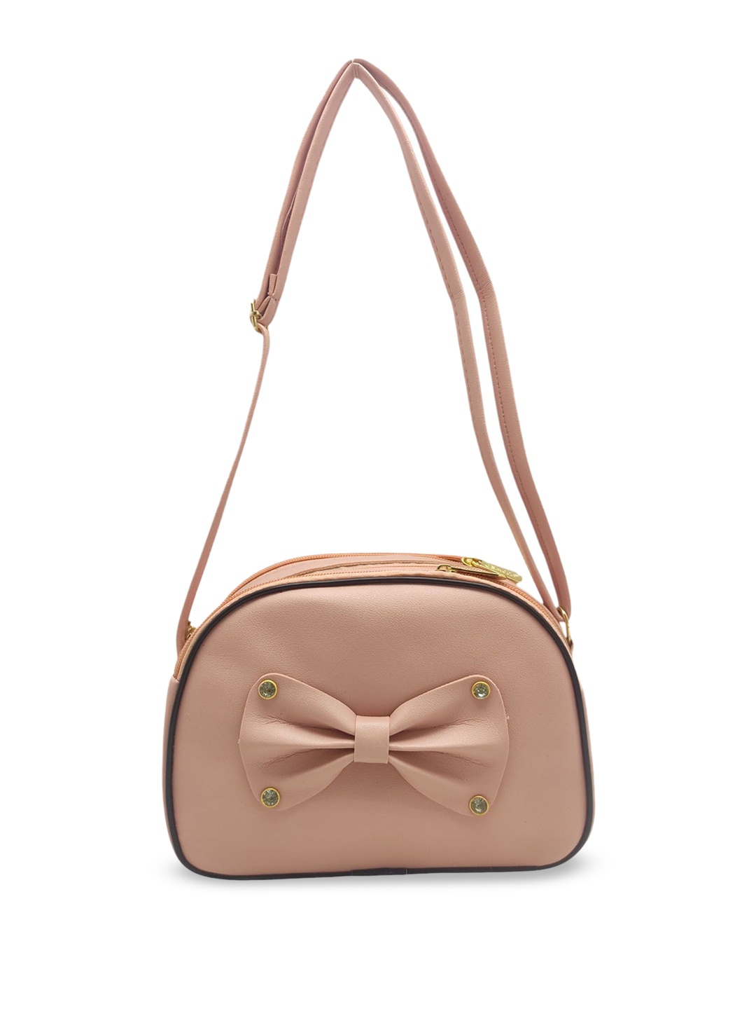 

Esmoda Floral PU Structured Sling Bag, Pink