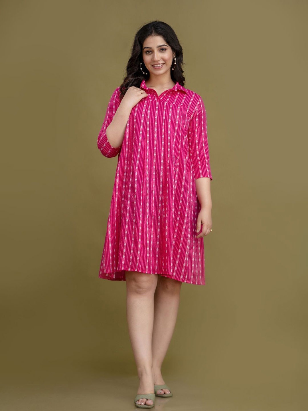 

Jollity Floral Print Fit & Flare Dress, Pink