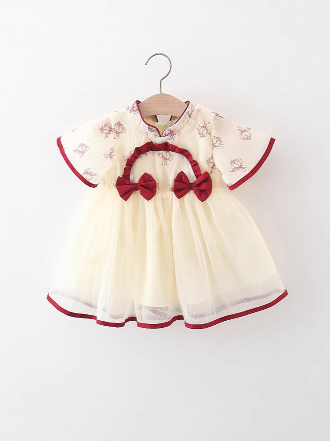 

LULU & SKY Girls Fit & Flare Dress, Cream