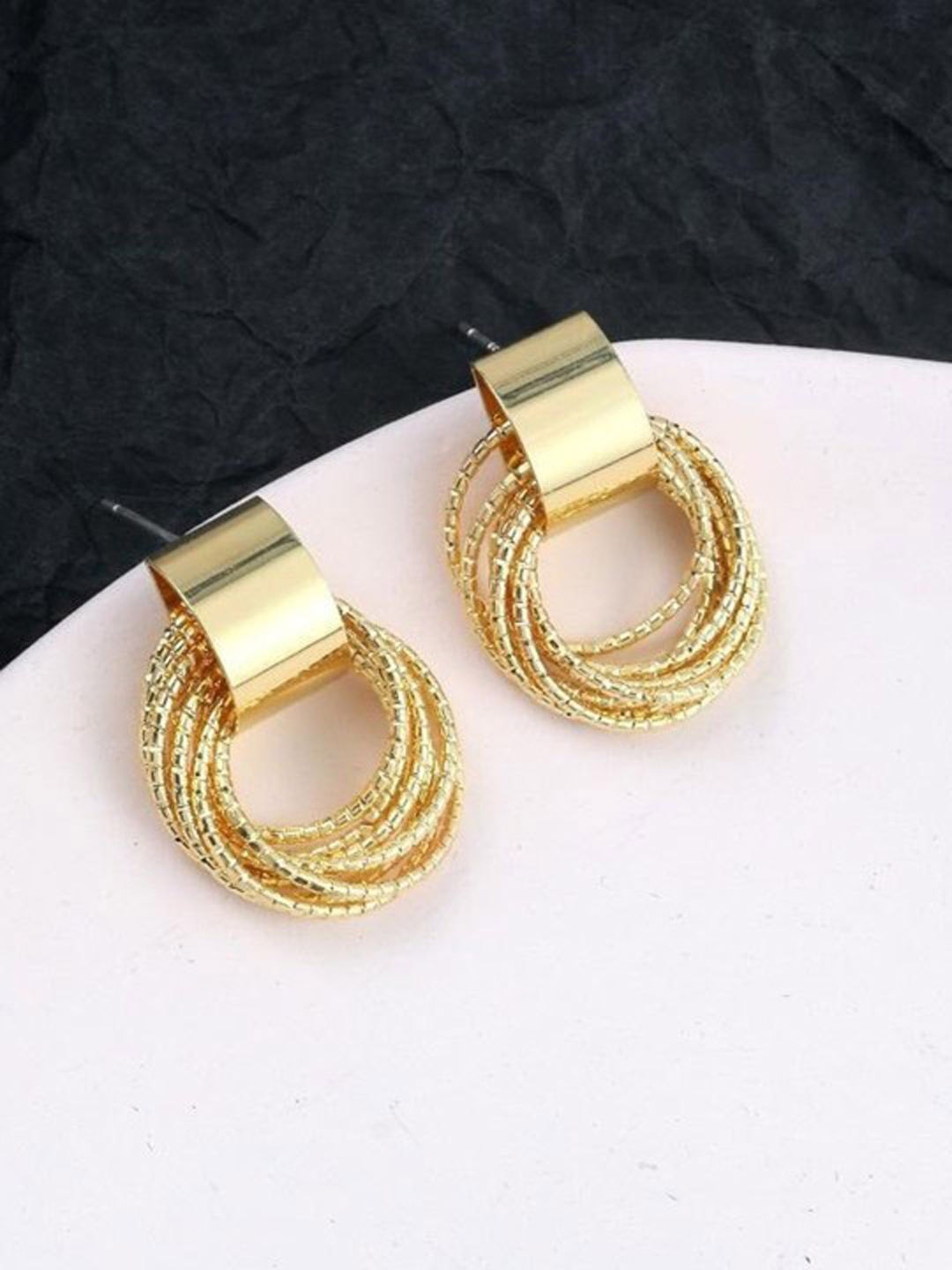 

styledose Sterling Silver Knotted Drop Earrings, Gold