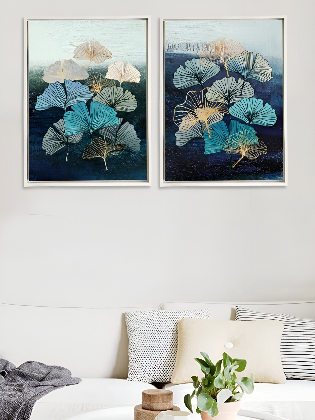 

Myntra Elegant Homes White & Blue 2 Pieces Canvas Floral and Botanical Wall Paintings