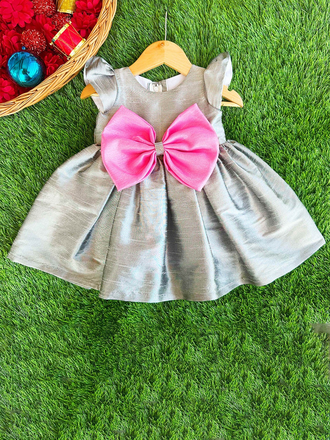 

STANWELLS KIDS Net Fit & Flare Dress, Grey