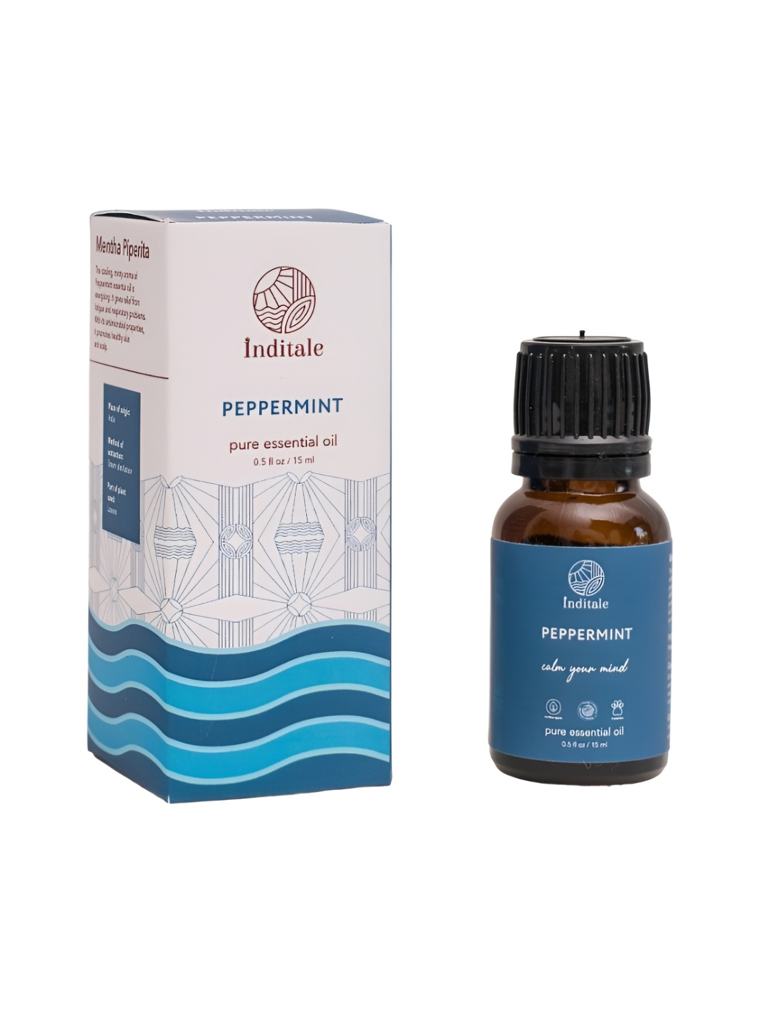 

Inditale Peppermint Essential Oil For Hair & Skin - 15 ml, Blue