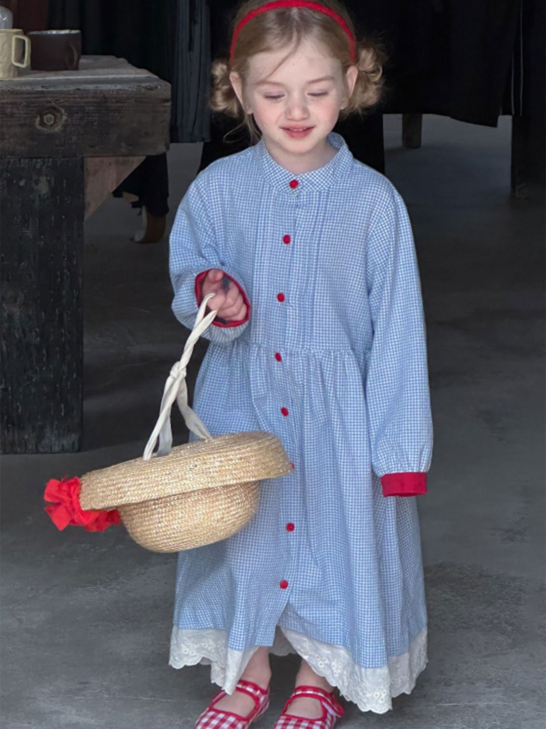 

LULU & SKY Girls Checked Shirt Dress, Blue