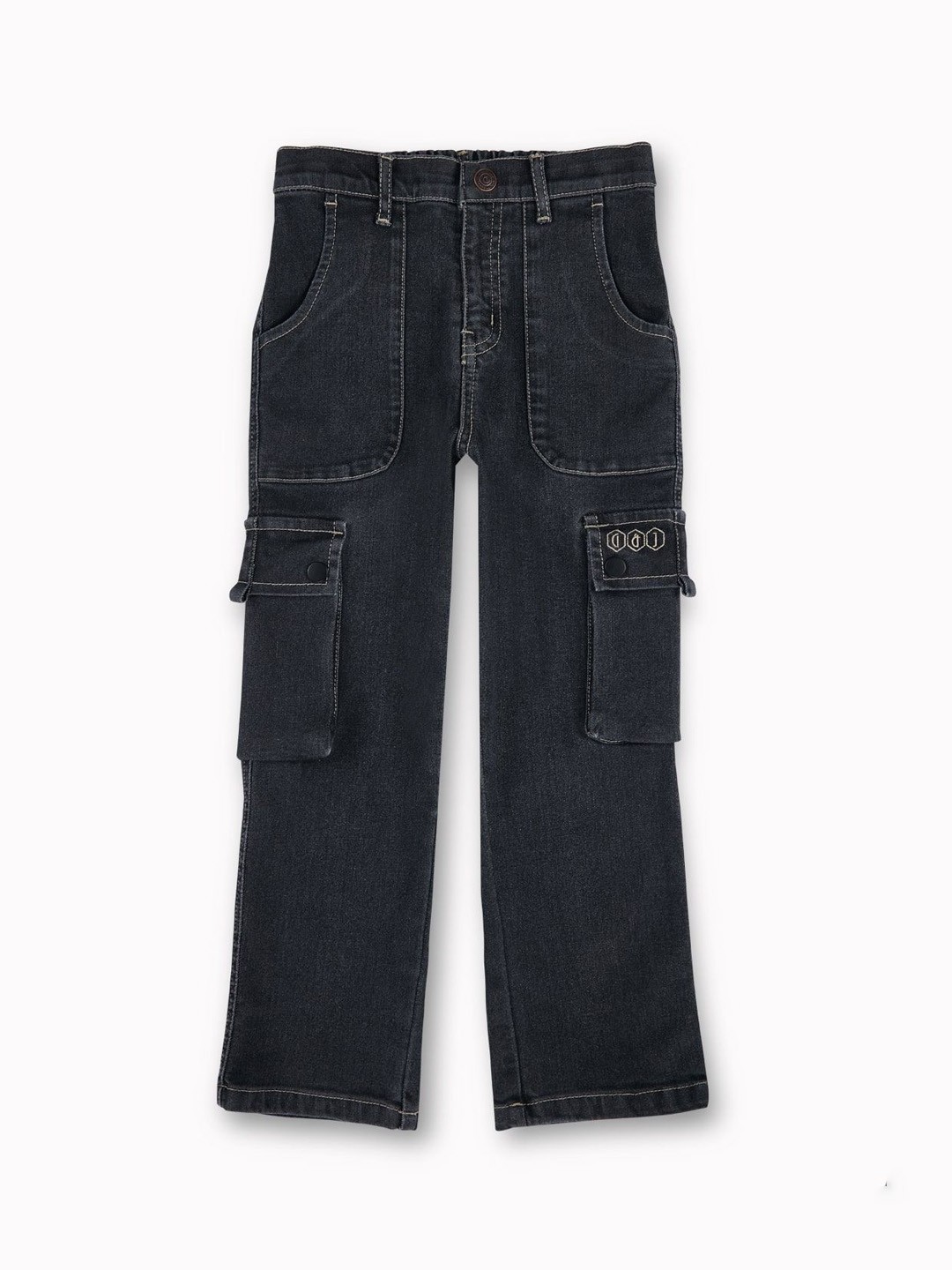 

Gini and Jony Boys Comfort Mid-Rise Straight Fit Cargo Styles Jeans, Grey