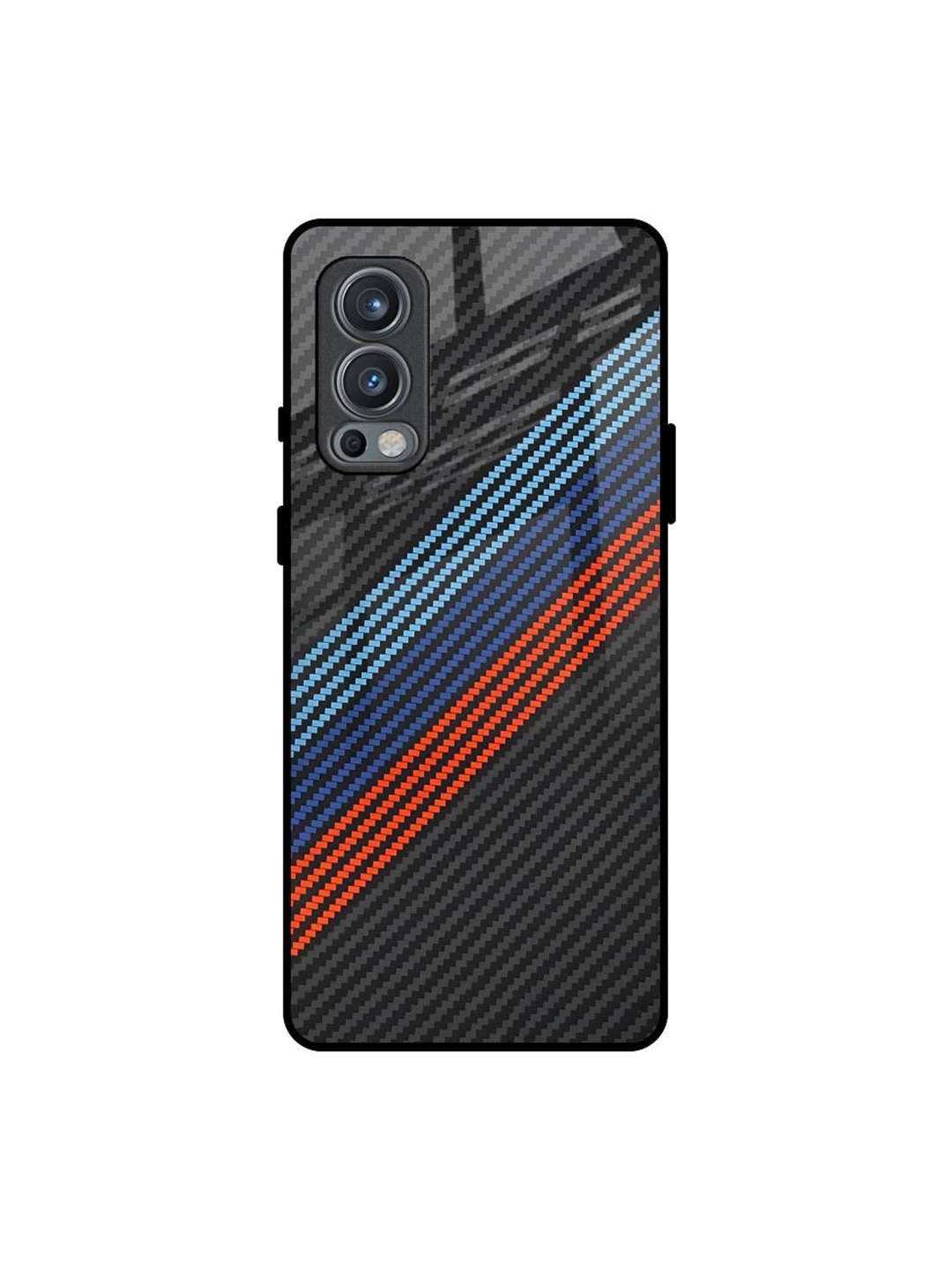 

QRIOH Carbon Inspired Printed Oneplus Nord 2 Back Case, Blue