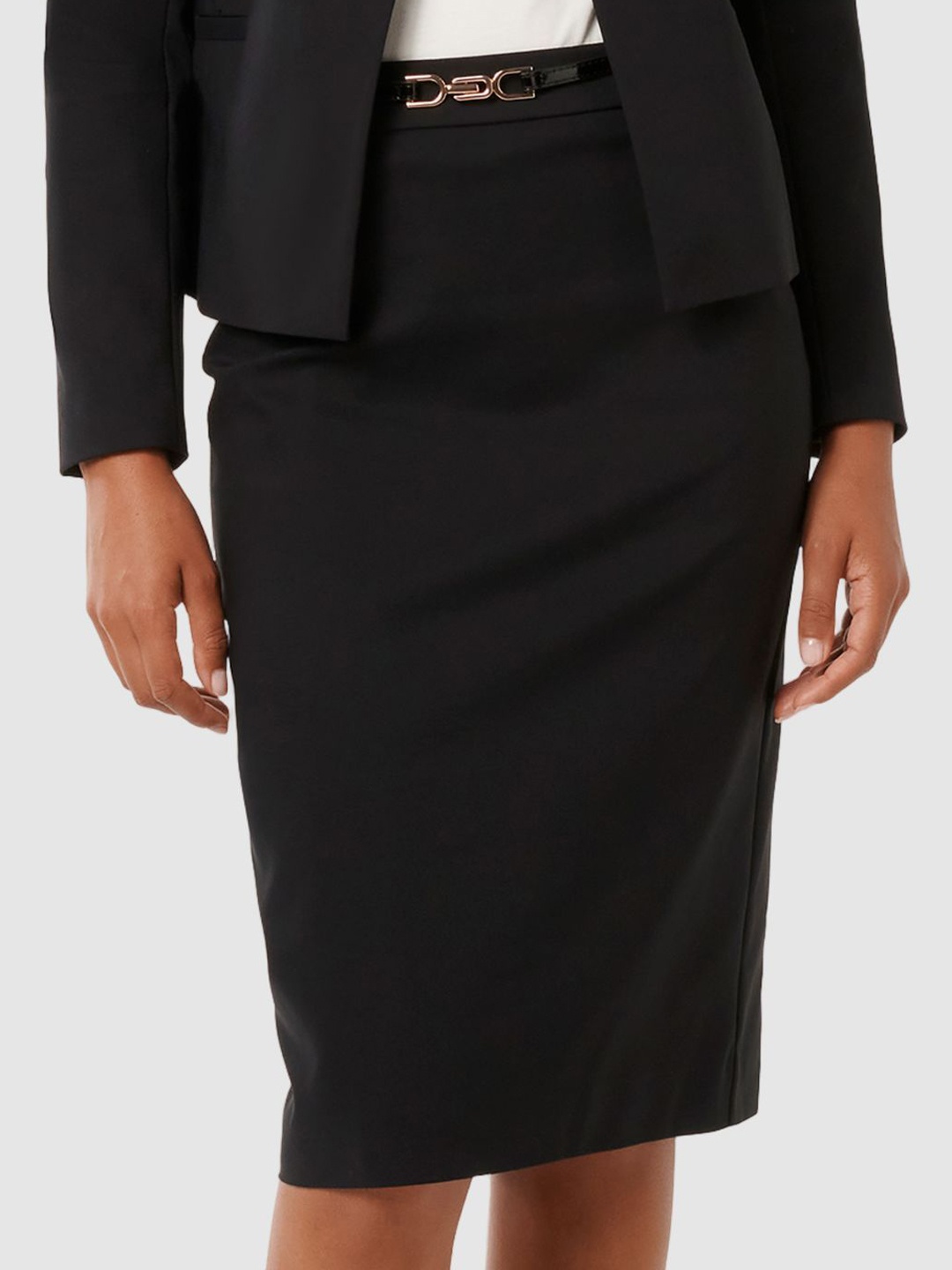 

Forever New Straight Pencil Midid Skirt, Black