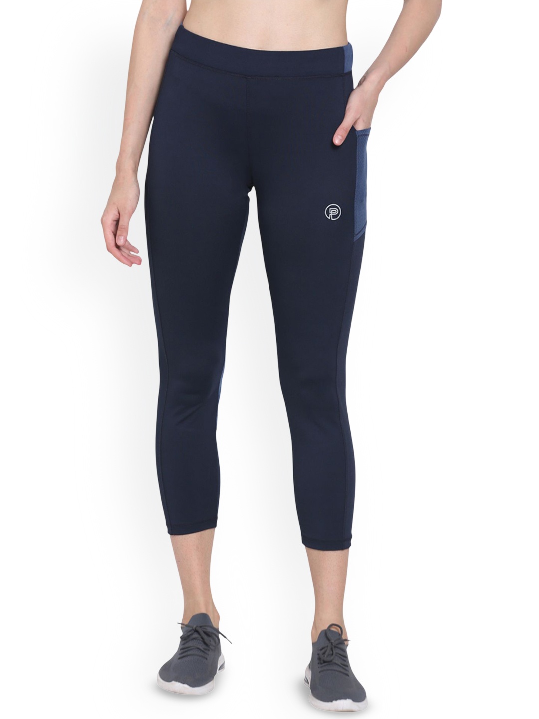 

Popster Colourblocked 4 Way High Rise Tights, Navy blue