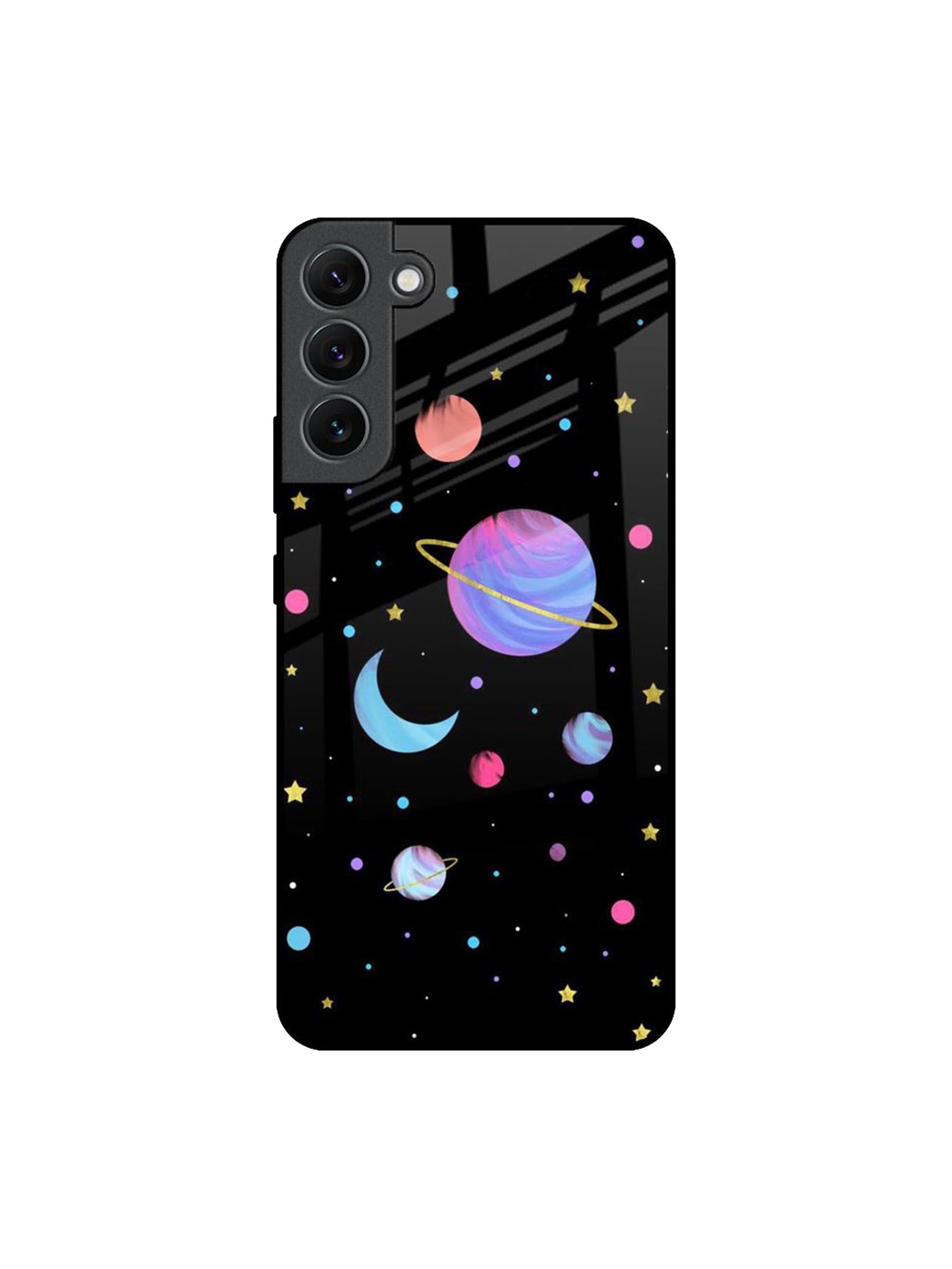 

QRIOH Planet Play Printed Samsung Galaxy S22 Plus Back Case, Black