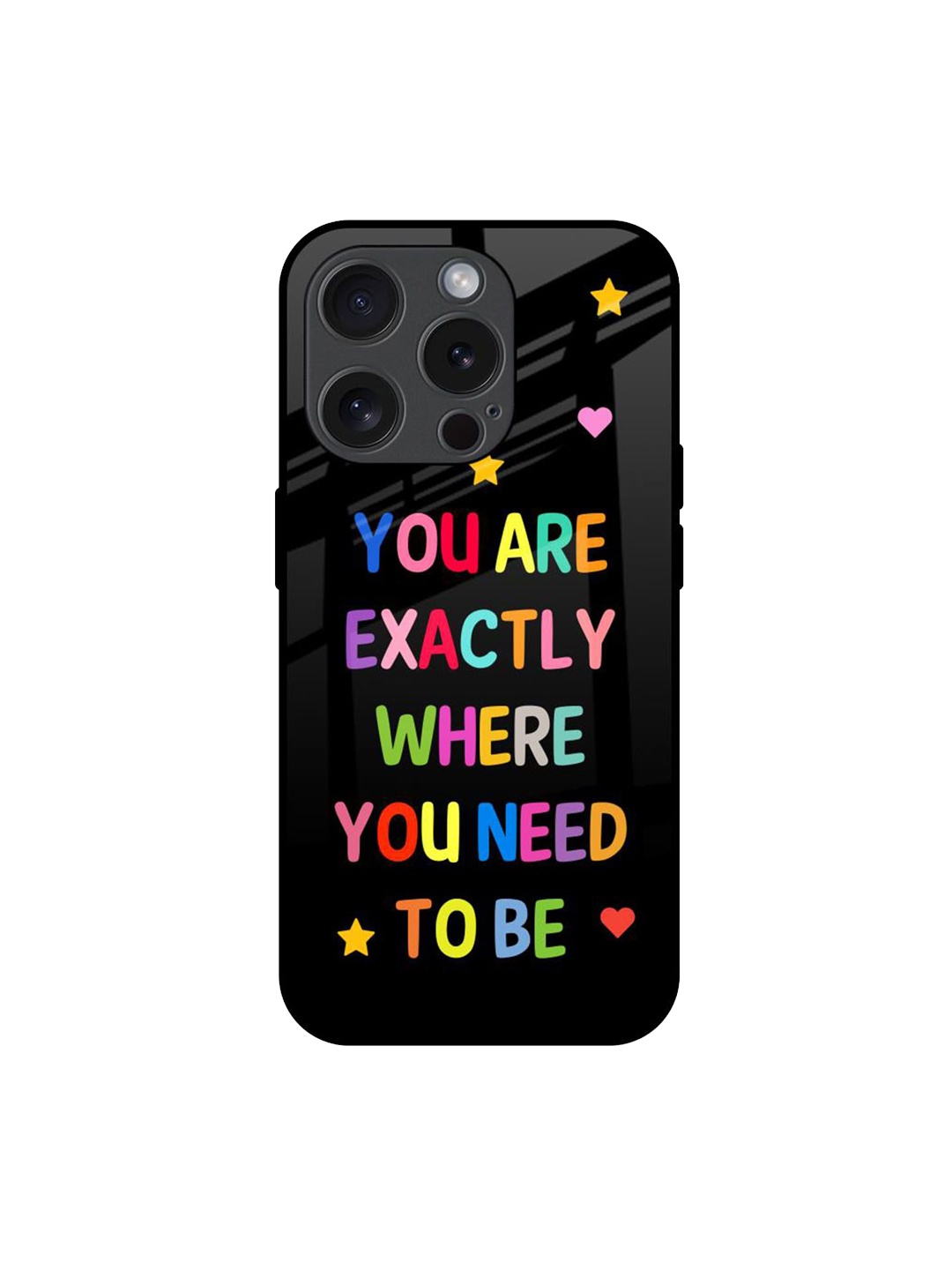 

QRIOH Typography Printed iPhone 15 Pro Back Case Mobile Accessories, Black