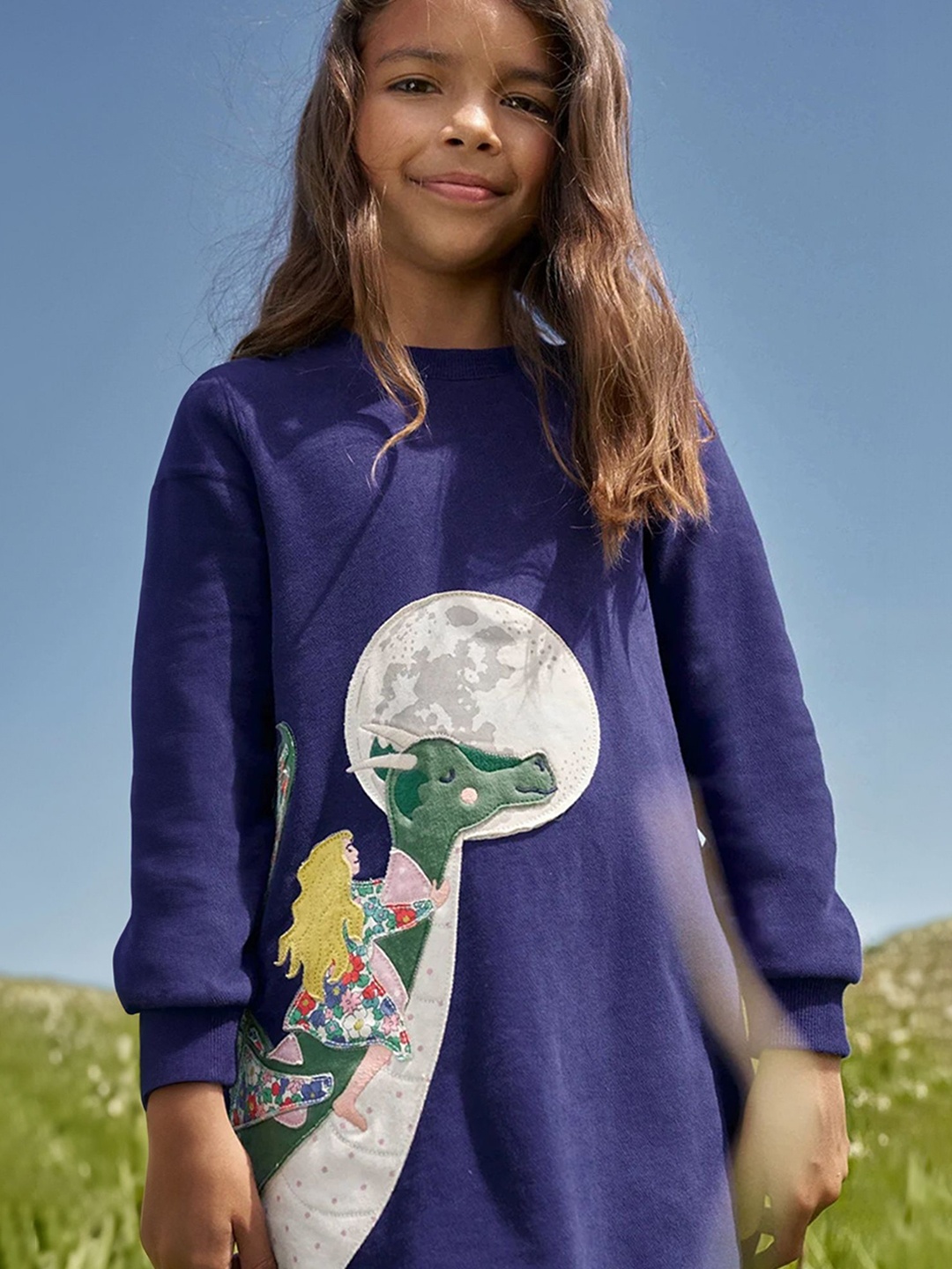

LULU & SKY Girls Printed Nightdress, Blue