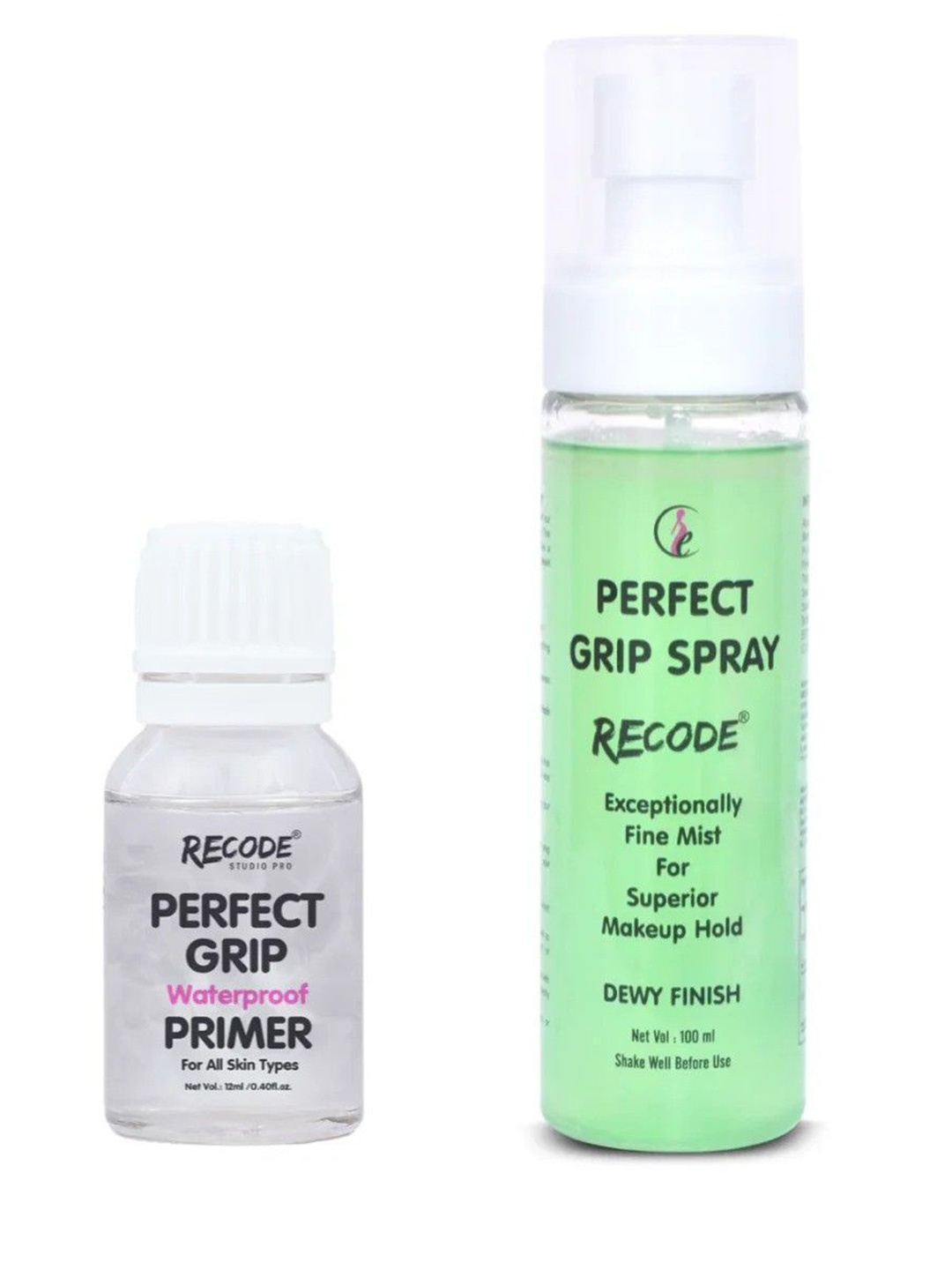 

Recode Set Of 2 Perfect Grip Primer - 12 ml & Spray - 100 ml, Nude