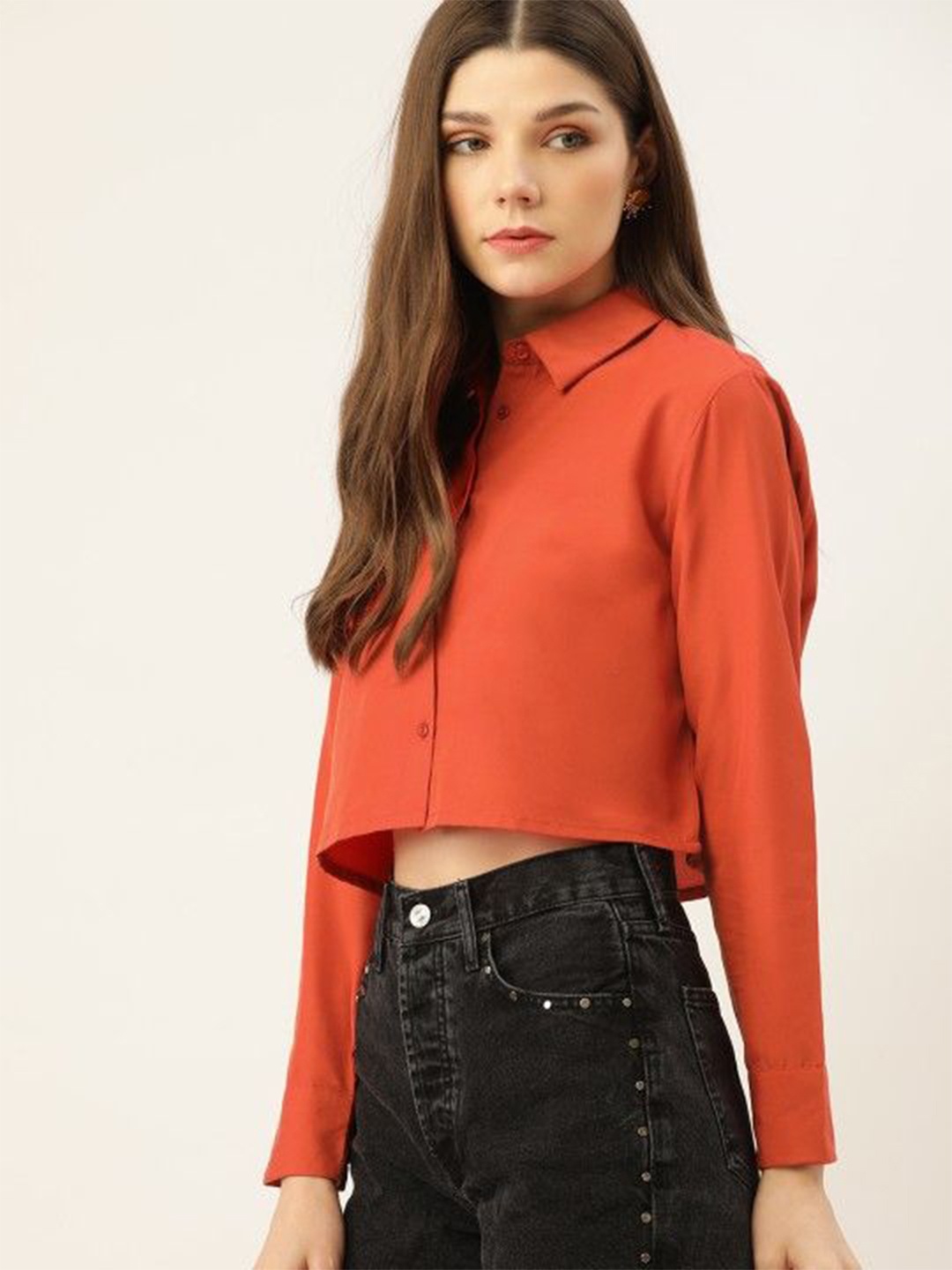 

DressBerry Women Opaque Casual Shirt, Orange