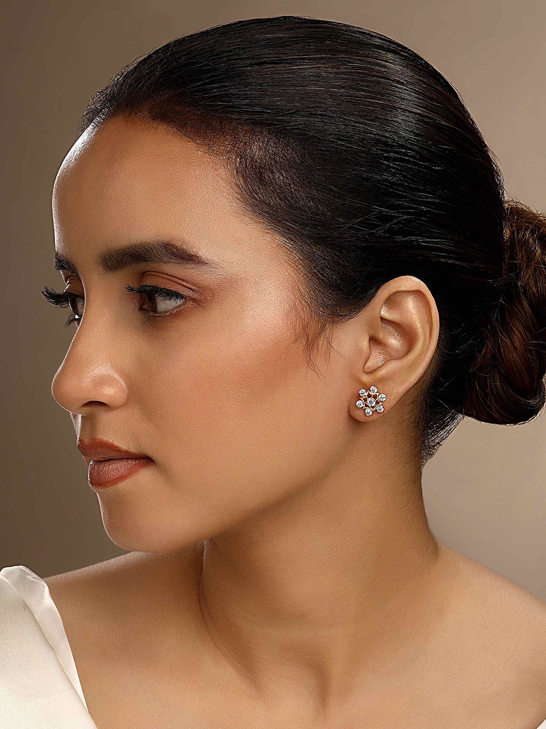 

Sica Jewellery Sterling Silver Rhodium-Plated Cubic Zirconia Studded Star Studs, White