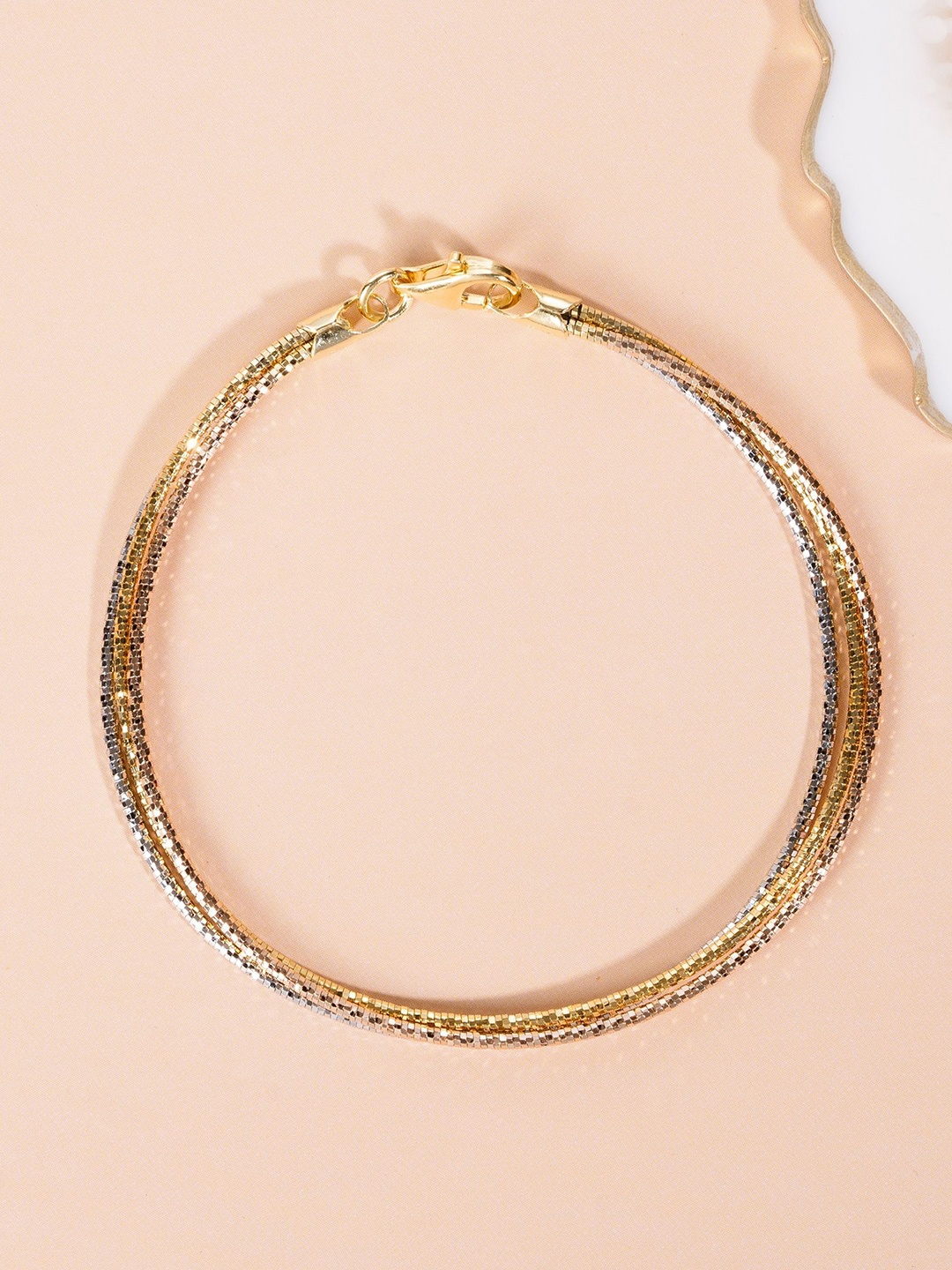 

GLYTERS Women Sterling Silver Rhodium-Plated Wraparound Bracelet