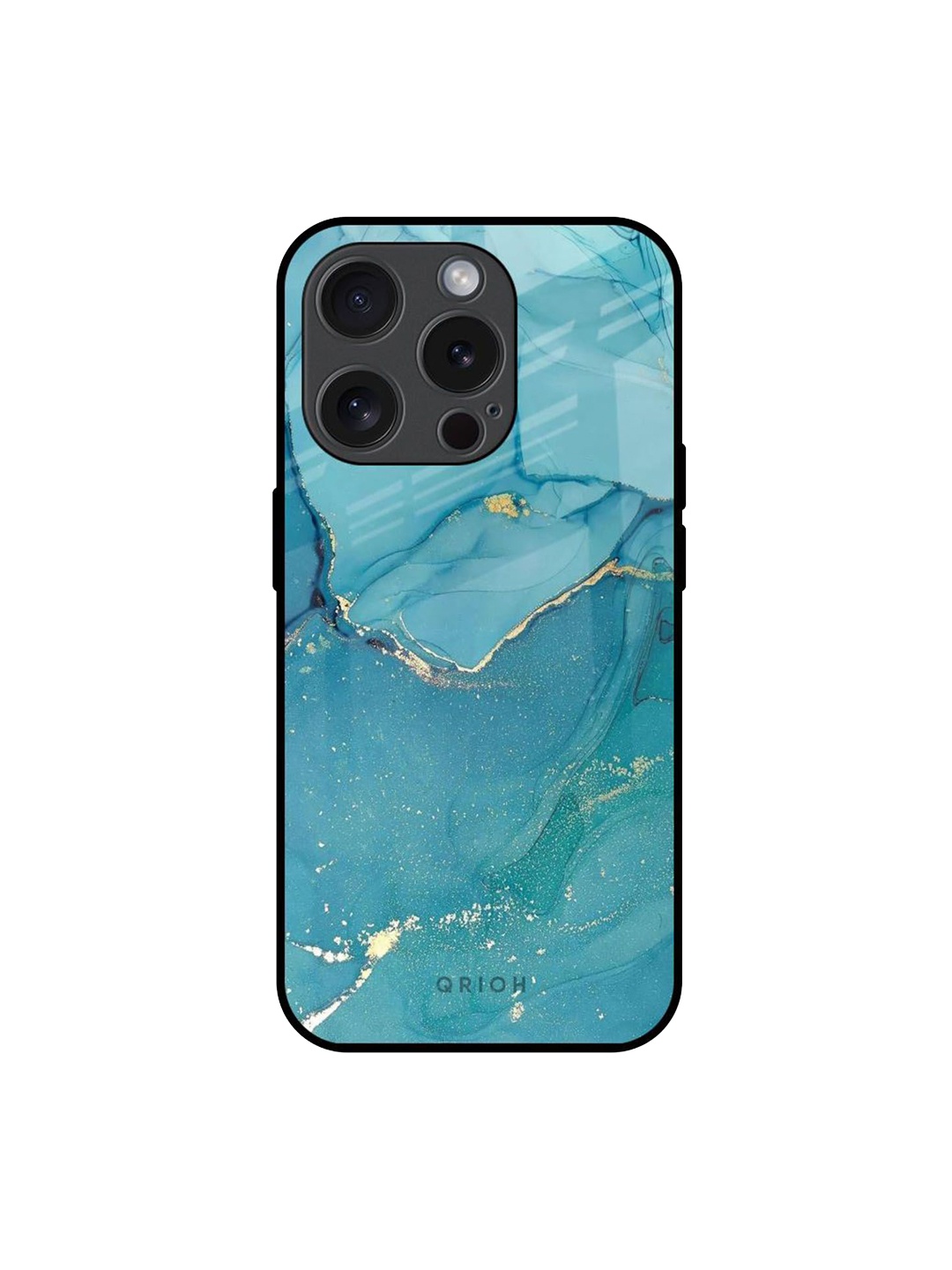 

QRIOH Quirky Printed iPhone 15 Pro Back Case Mobile Accessories, Blue