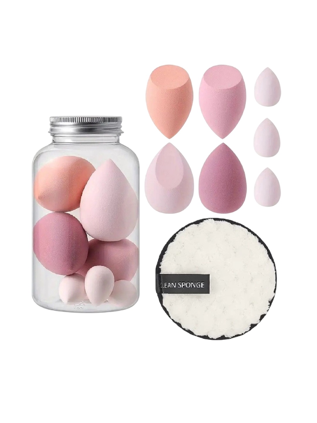 

Gonegal 7-Pcs Blender Sponge & Soft Blending Puff With Makeup Remover Puff, Multi