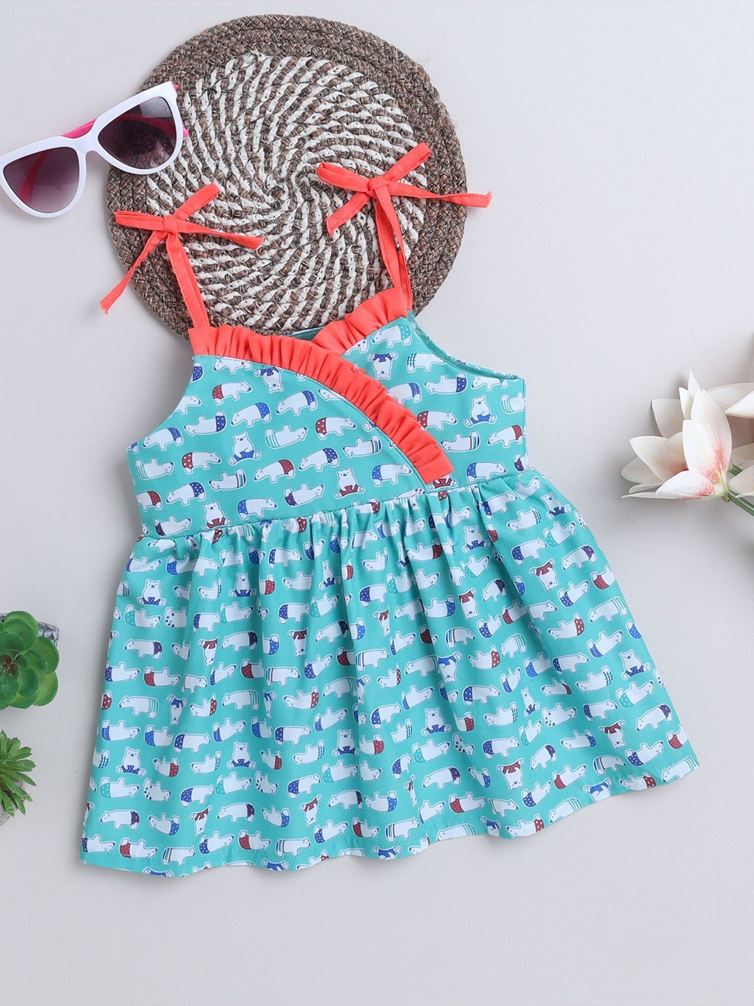 

MANY FROCKS & Polka Dot Print Fit & Flare Dress, Green