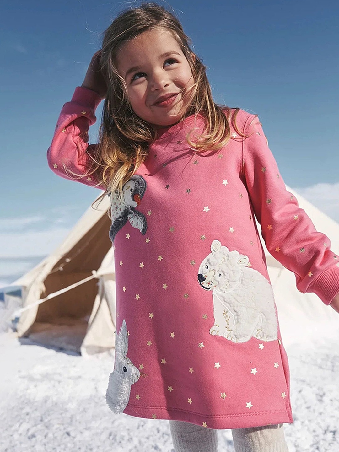 

LULU & SKY Girls Printed Nightdress, Pink
